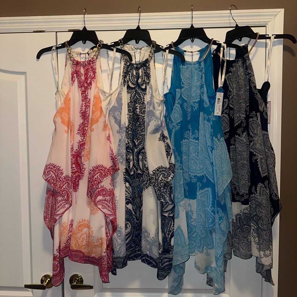 BISOU BISOU Michele BOHBOT Lot of 4 Dresses Shoulder Less Size Small BRAND NEW